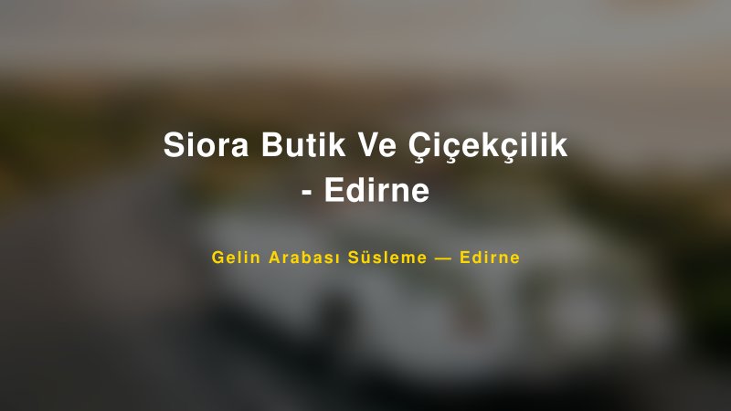 Siora Butik Ve Çiçekçilik - Edirne Gelin Arabası Süsleme Fiyatları — 1